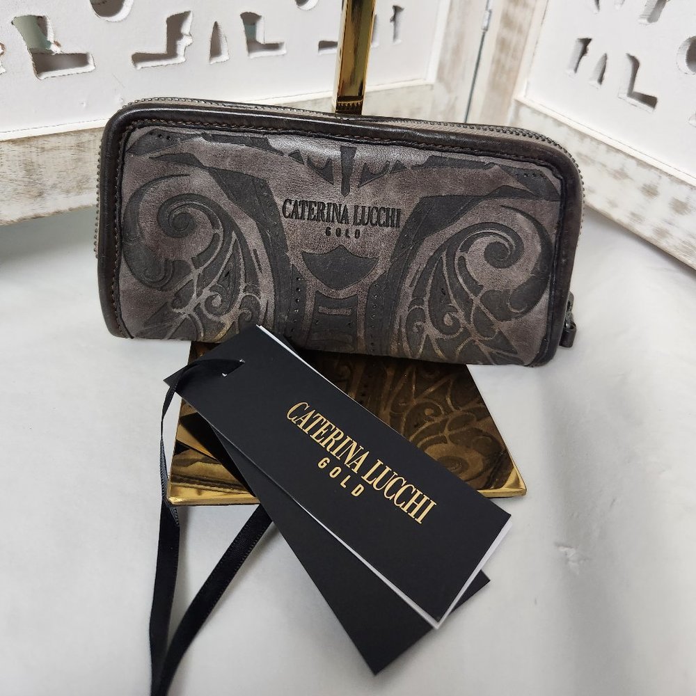 NWT Caterina Lucchi Leather Wallet Gold Line SPO Campomaggi